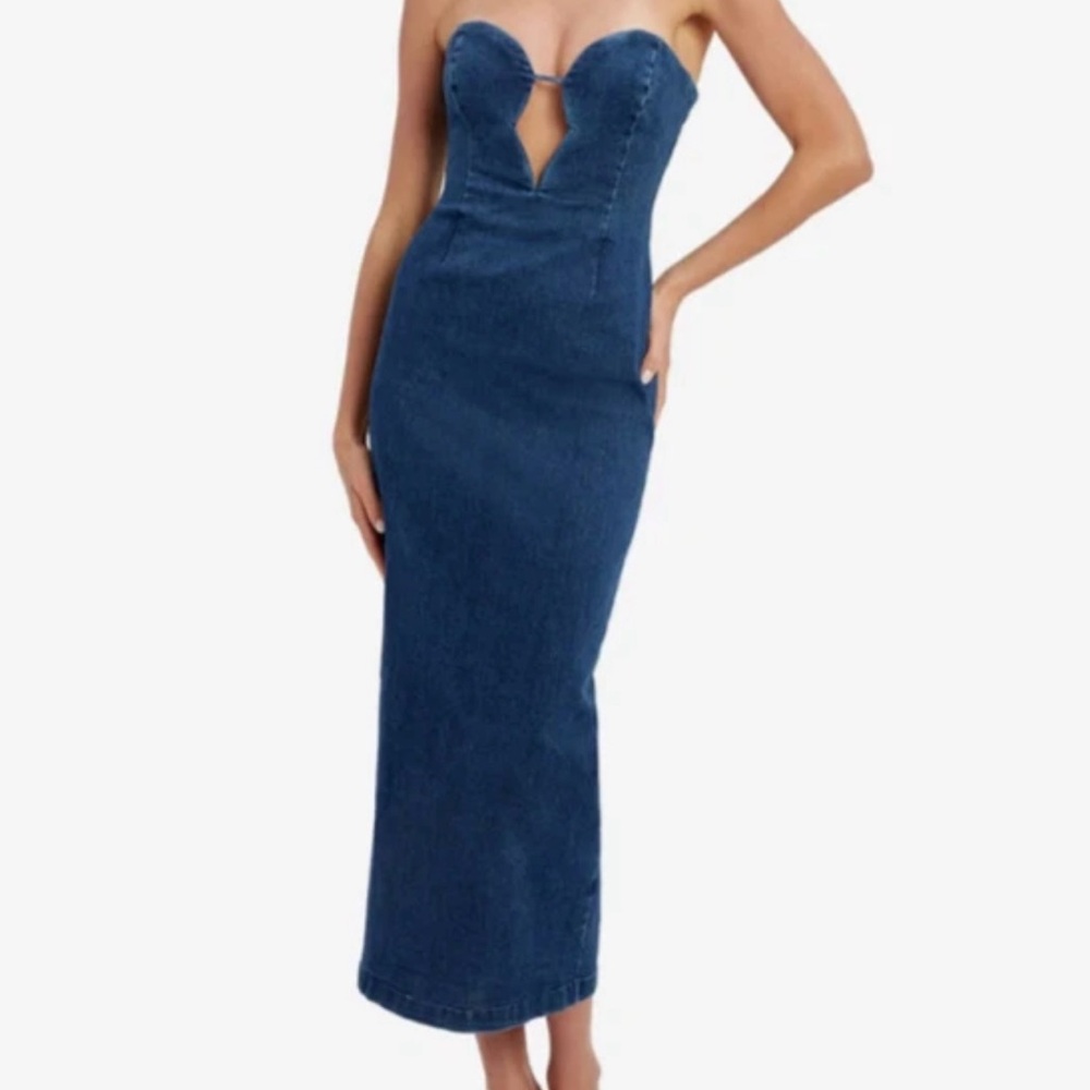 Bardot Eleni Denim Strapless Dress